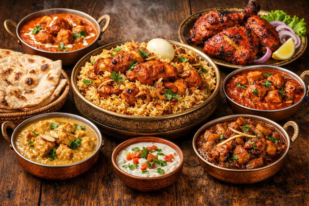 Flavorful Chicken Biryani, a popular dish from our lunch special menu at Maya Flavors, Boca Raton.